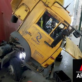 Установка пневмоподвески на переднюю ось KAMAZ 4308 камазенок