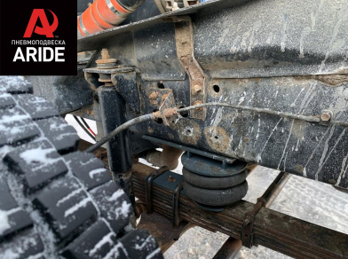 Рис. 2 Наши проекты: Установка пневмоподвески на переднюю Hyundai HD 120